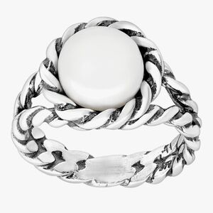Silpada "Common Thread' 9-9.5 mm Freshwater Cultured Pearl Ring Sterling Silver